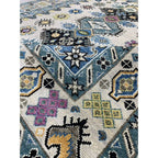 6” x 9” Beige Hand Knotted Wool Traditional Malayer Collection Rug