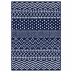 8 ft. x 10 ft Jayce Boho Geometric Blue Shag Polypropylene Area Rug