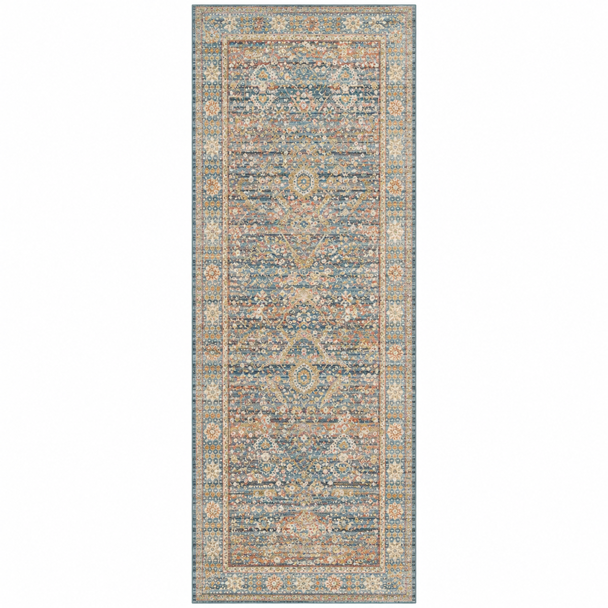 2'7 x 8 Claire CLE-06 Blue/Sunset Area Rug