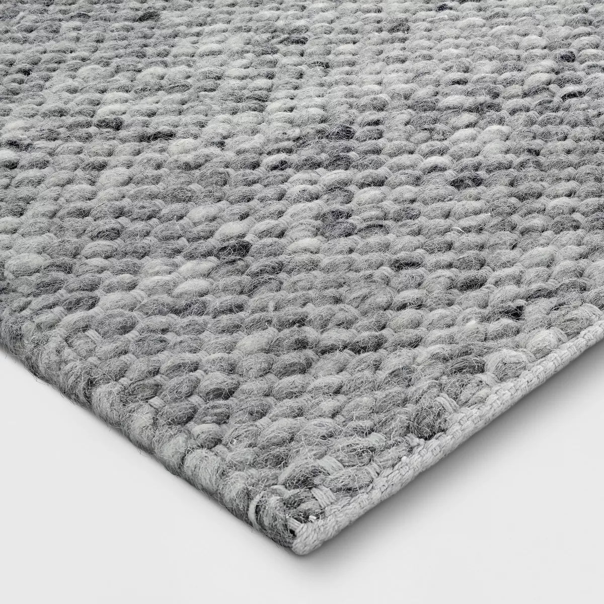 2'x3' Chunky Knit Wool Woven Rug Gray - Threshold