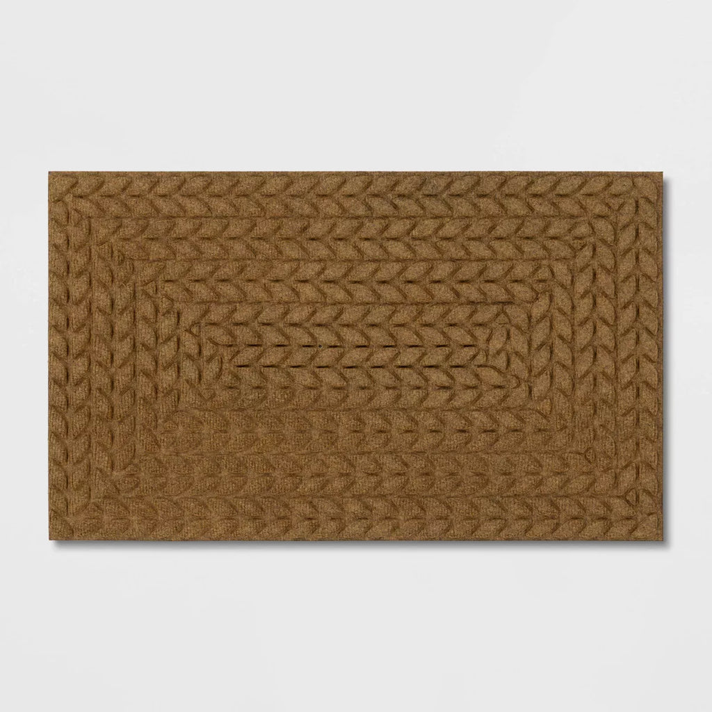 1'6"x2'6" Absorbing Embossed Rope Doormat Beige - Room Essentials