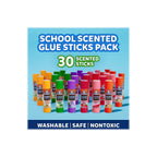 Elmer’s Scented Glue Sticks Washable Clear Assorted Scents 6 Grams 30 Count