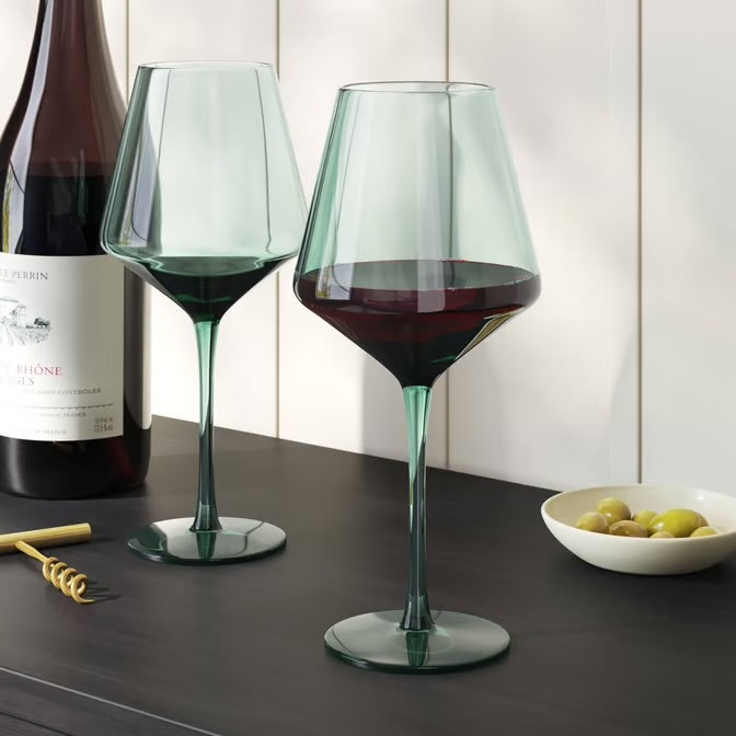Set of 4 - 19.6oz Stemmed Wine Glass Teal - Threshold