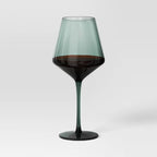 Set of 4 - 19.6oz Stemmed Wine Glass Teal - Threshold
