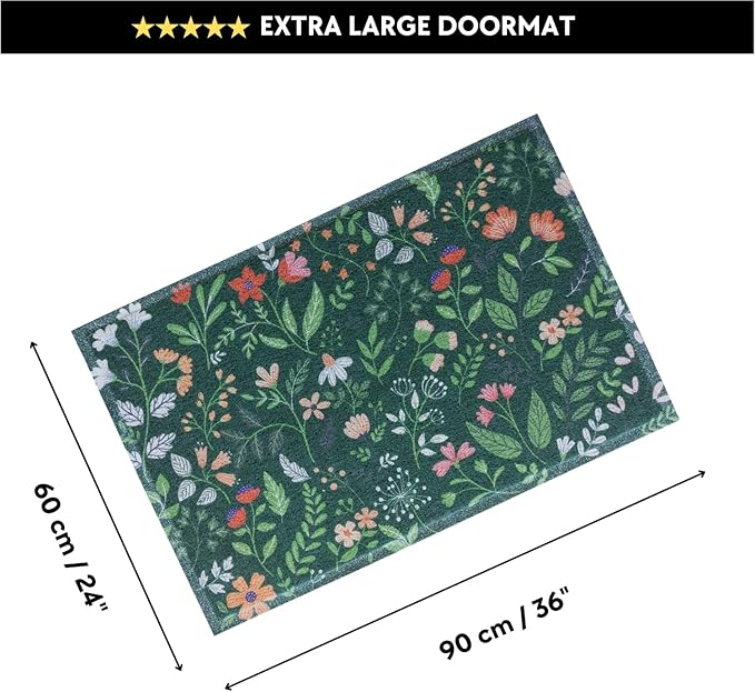 24" x 36" Matologie Mat Green Flower