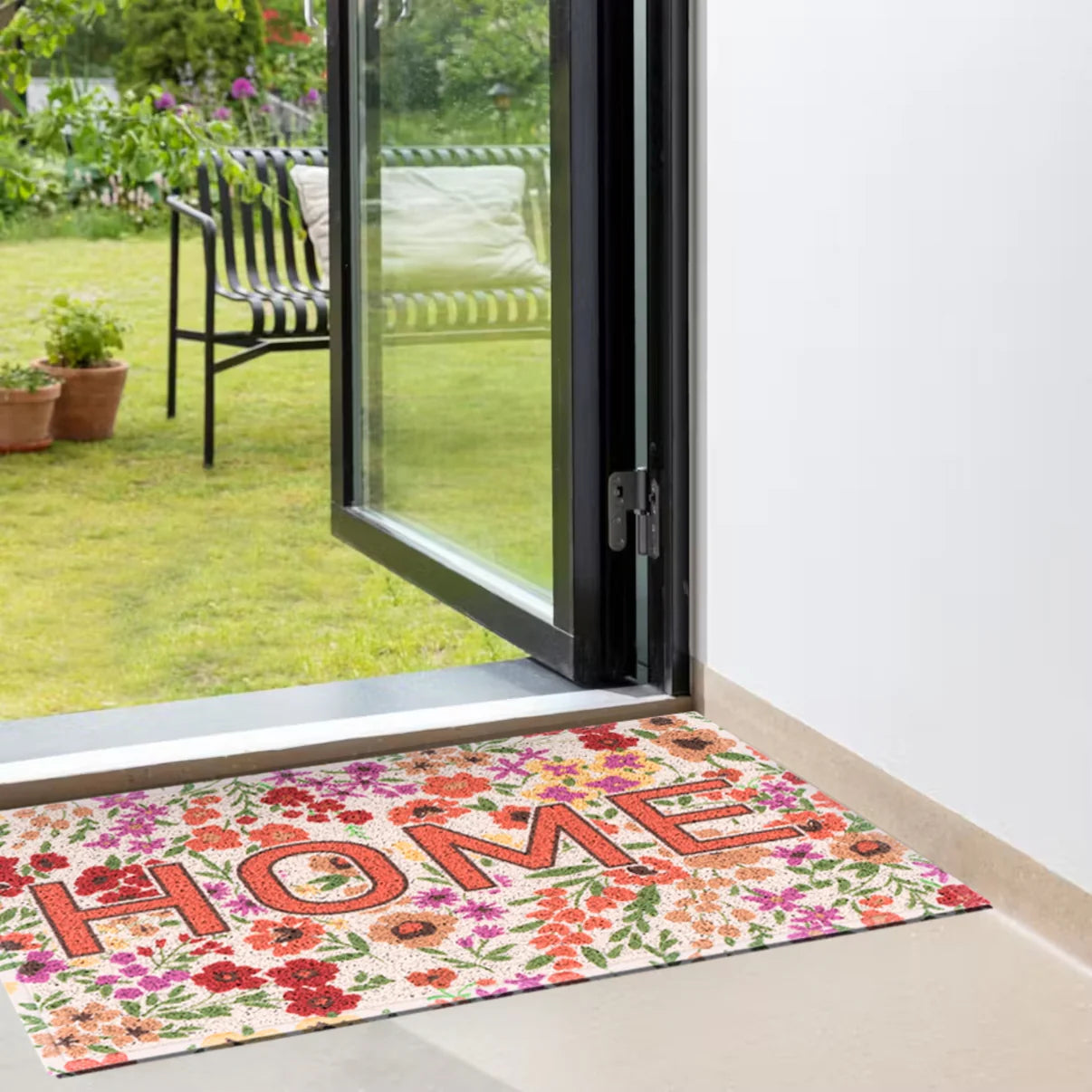 24" x 36" Matologie Mat Red Flower Home