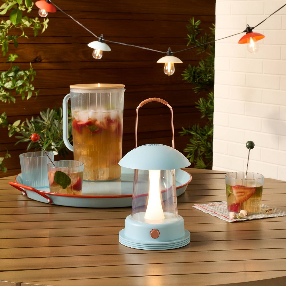 Portable LED Table Lantern Light Blue - Hearth & Hand with Magnolia
