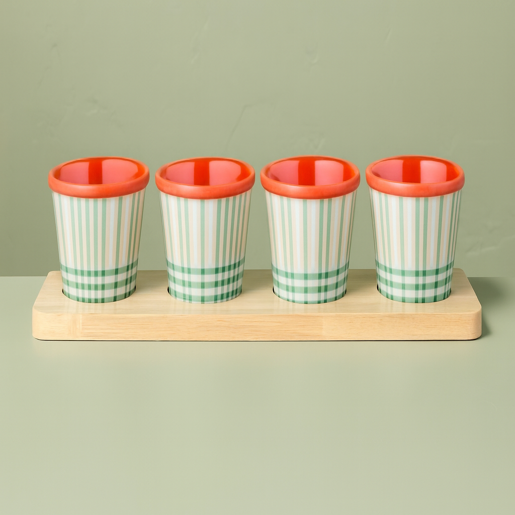 4pk Summer Plaid Melamine Mini Bowl Serving Set - Hearth & Hand™ with Magnolia