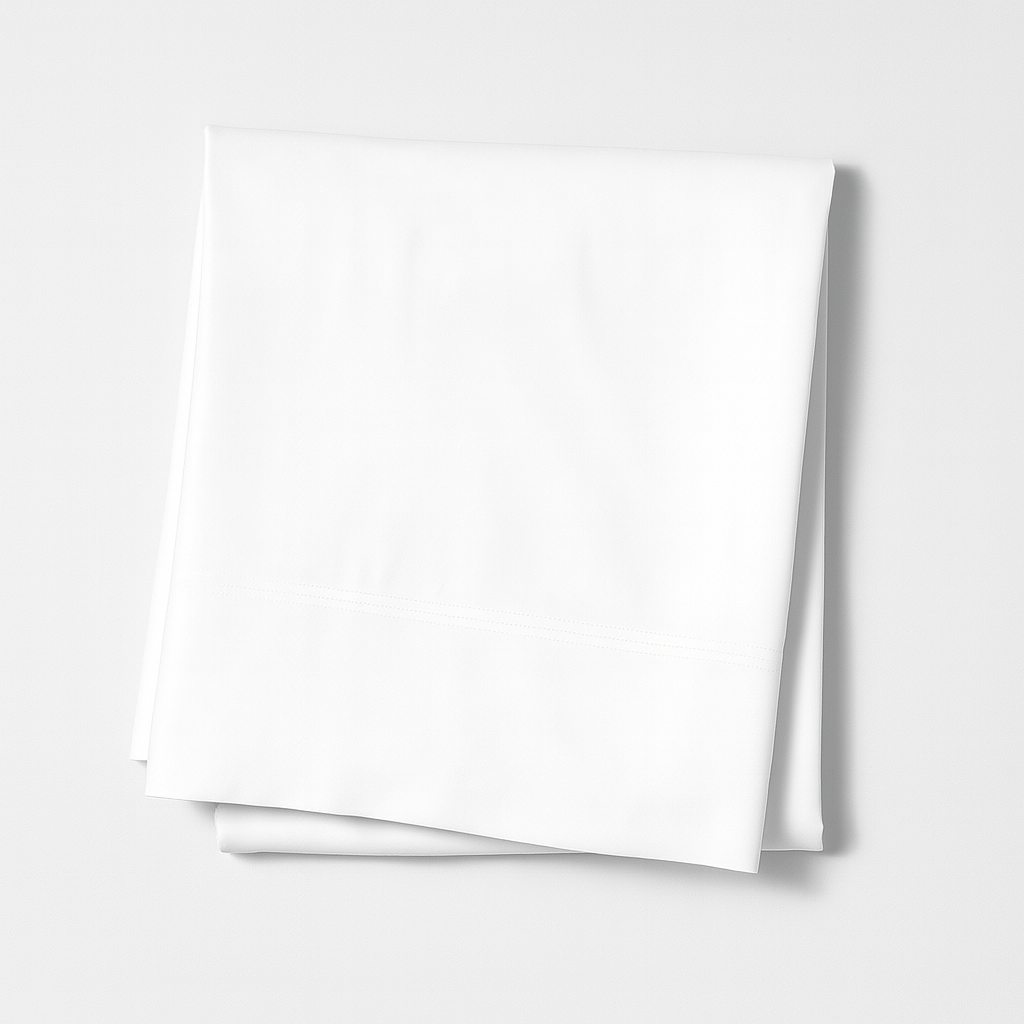 Queen Linen Blend Flat Sheet White - Casaluna