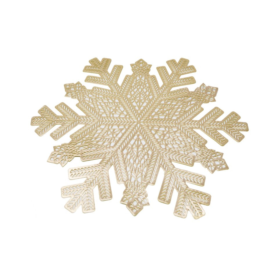 PLACEMAT SNOWFLAKE GOLD