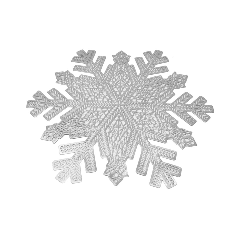 PLACEMAT SNOWFLAKE SILVER