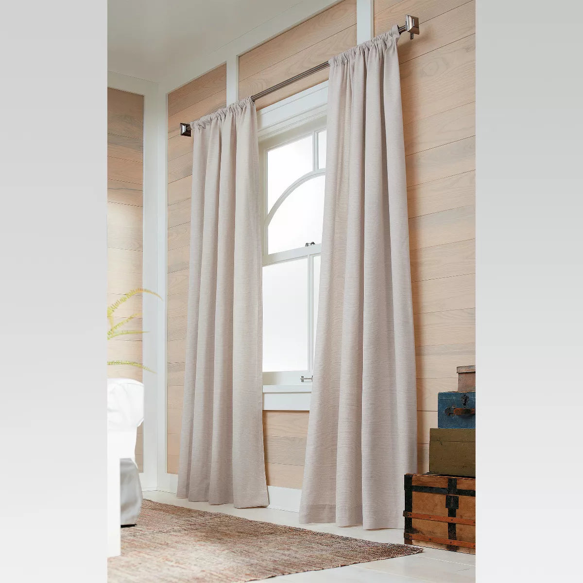 2PK 54" x 84" Light Filtering Farrah Window Curtain Panel - Threshold