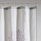 Calla Printed Floral Shower Curtain Purple