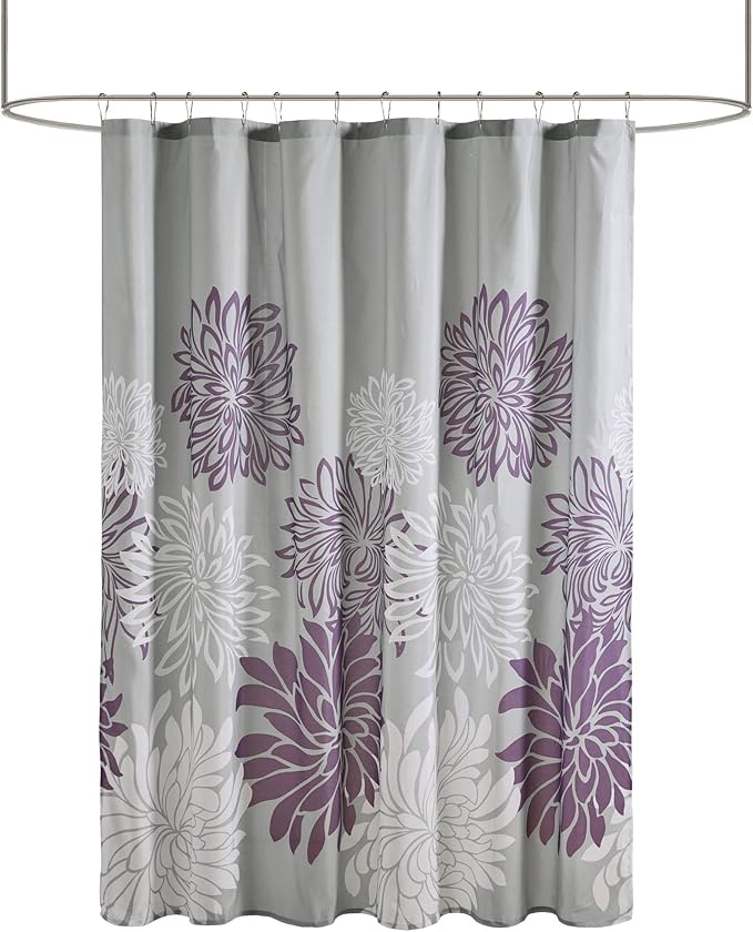 Calla Printed Floral Shower Curtain Purple