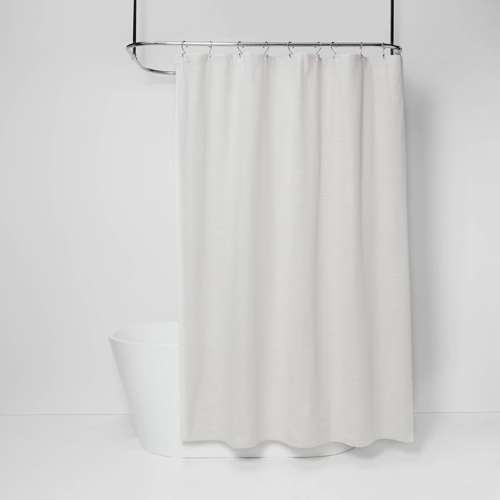 Subtle Striped Textured Shower Curtain Off-White - Threshold