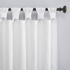 2PK 52"X63" Archaeo Light Filtering Washed Cotton Twist Tab Curtain Panel White