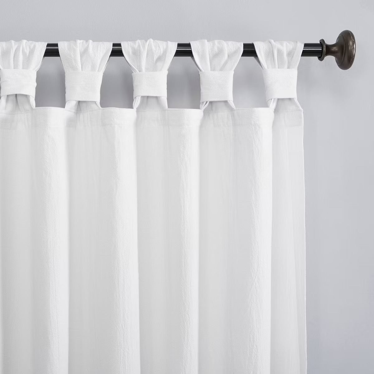 2PK 52"X63" Archaeo Light Filtering Washed Cotton Twist Tab Curtain Panel White