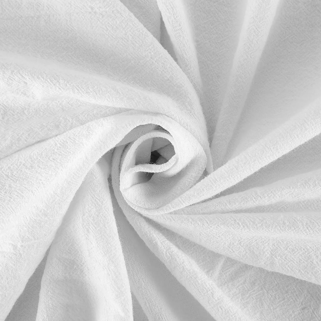 2PK 52"X63" Archaeo Light Filtering Washed Cotton Twist Tab Curtain Panel White