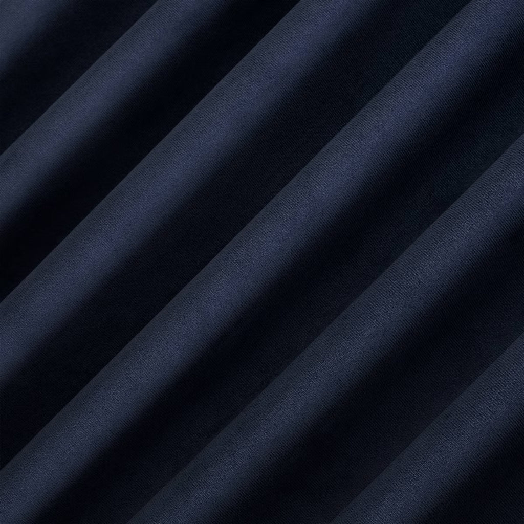 2PK 50"x84" Sun Zero 100% Blackout Velvet Noise Reducing Thermal Curtain Panel Dark Blue