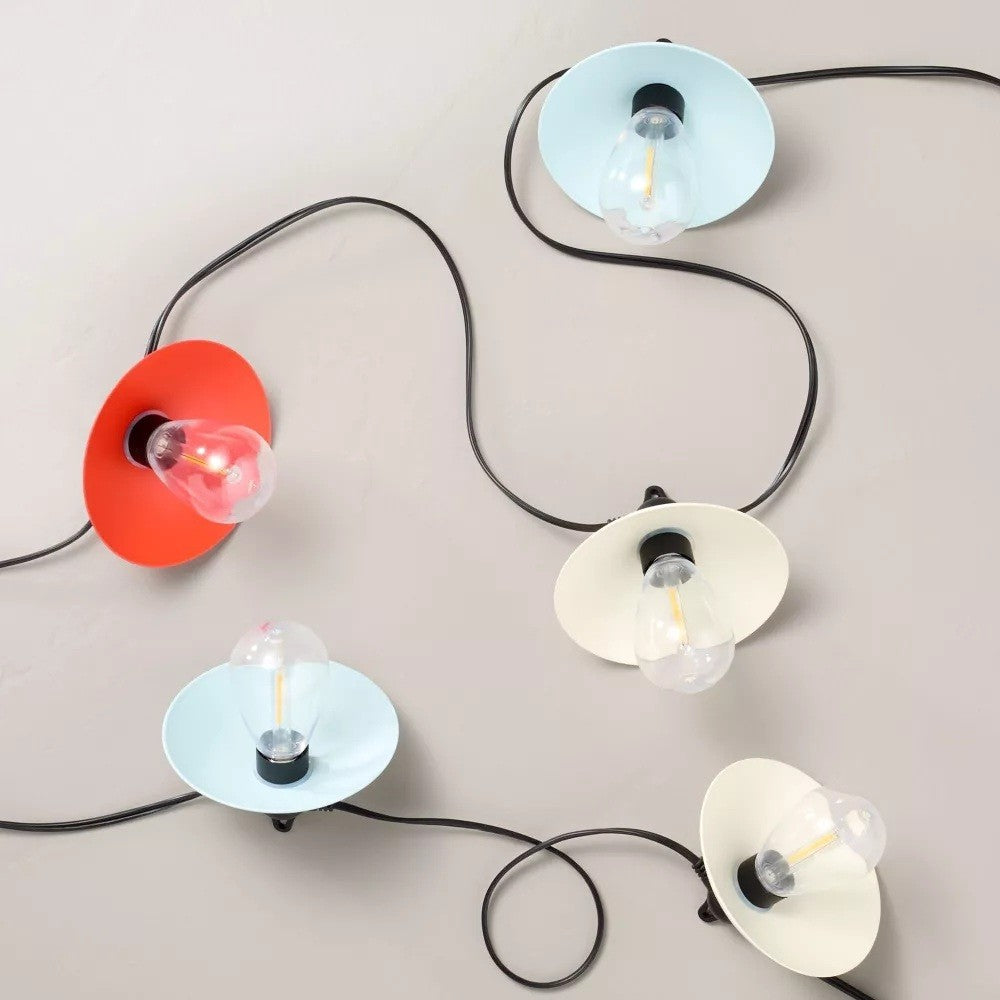 10ct LED Wired Indoor/Outdoor Metal Shade String Lights - Hearth & Hand