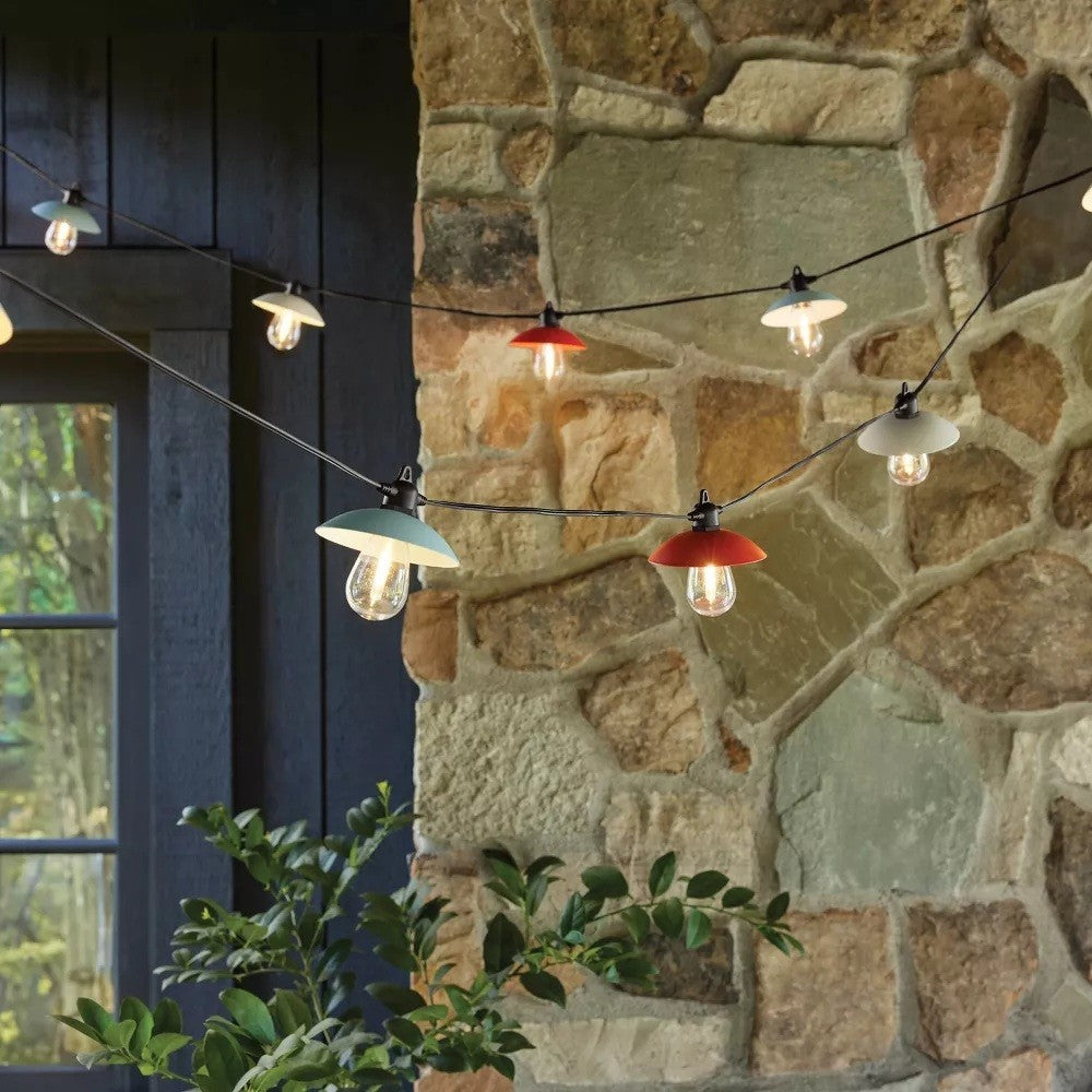 10ct LED Wired Indoor/Outdoor Metal Shade String Lights - Hearth & Hand