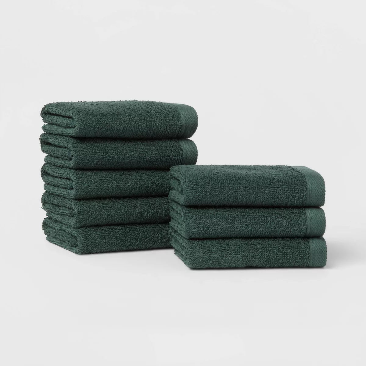 8pk Antimicrobial Washcloth Set Dark Green - Room Essentials