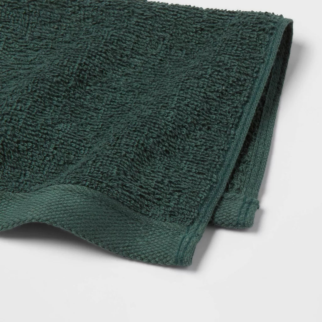 8pk Antimicrobial Washcloth Set Dark Green - Room Essentials