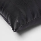 Square Faux Leather Channel Stitch Decorative Throw Pillow Black - Threshold
