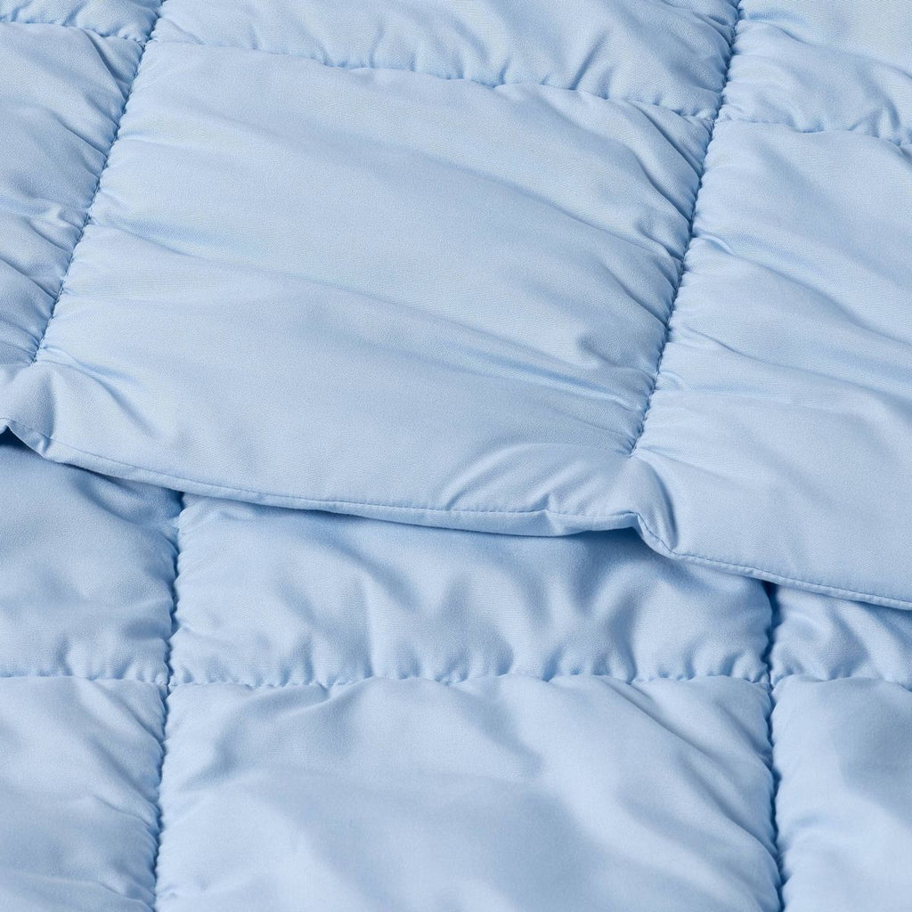 Twin/Twin Extra Long Box Stitch Puffer Comforter Light Blue - Room Essentials