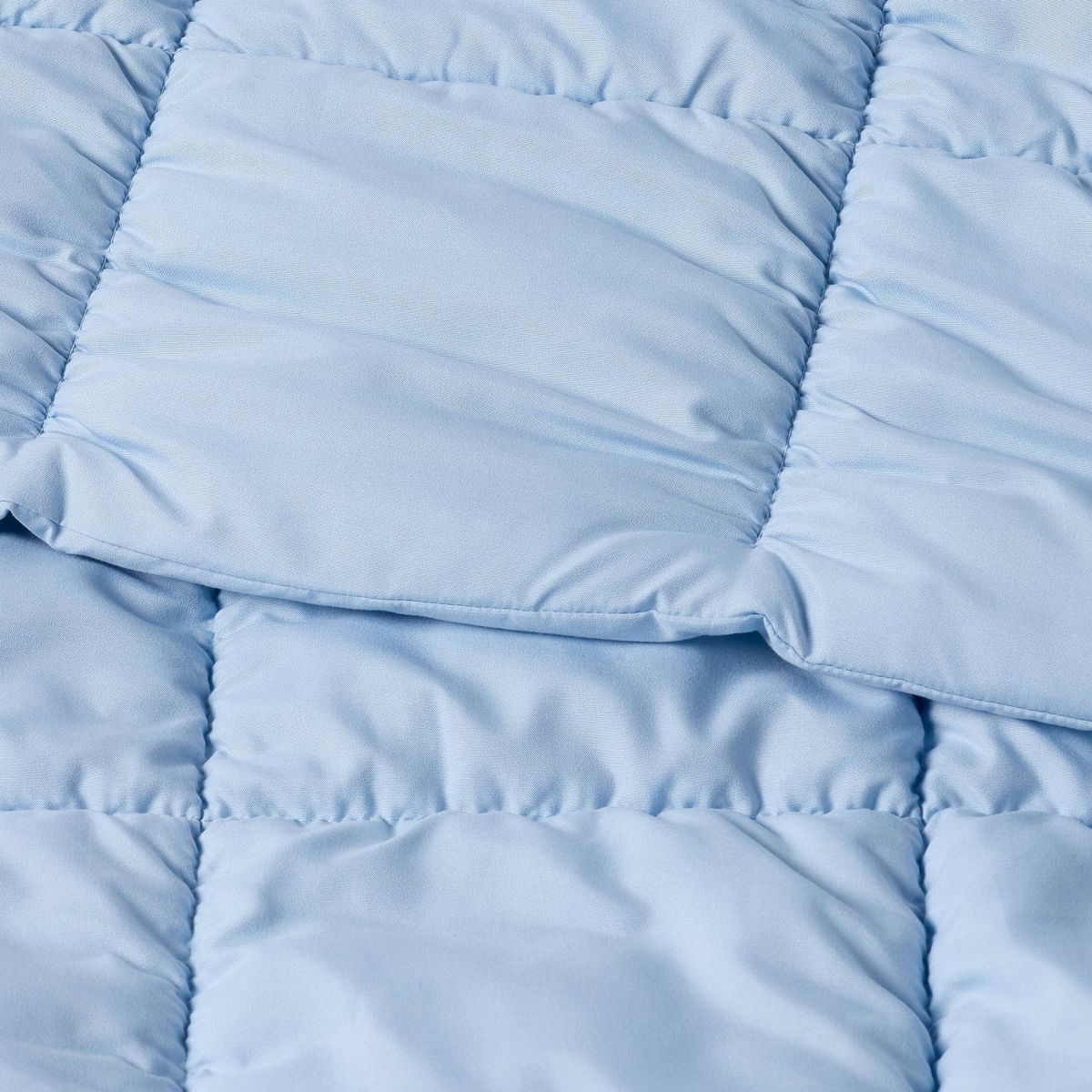 Twin/Twin Extra Long Box Stitch Puffer Comforter Light Blue - Room Essentials