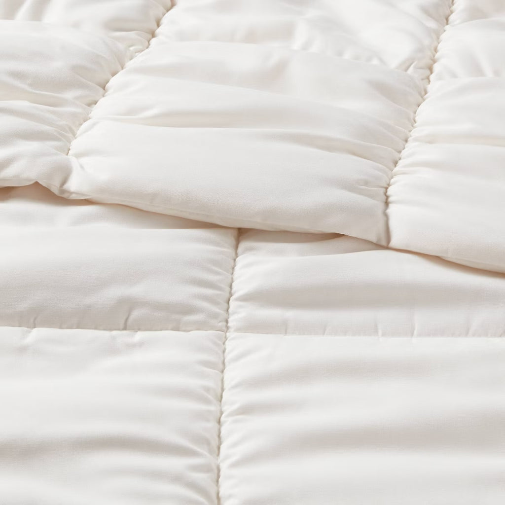 Twin/Twin Extra Long Box Stitch Puffer Comforter Ivory - Room Essentials