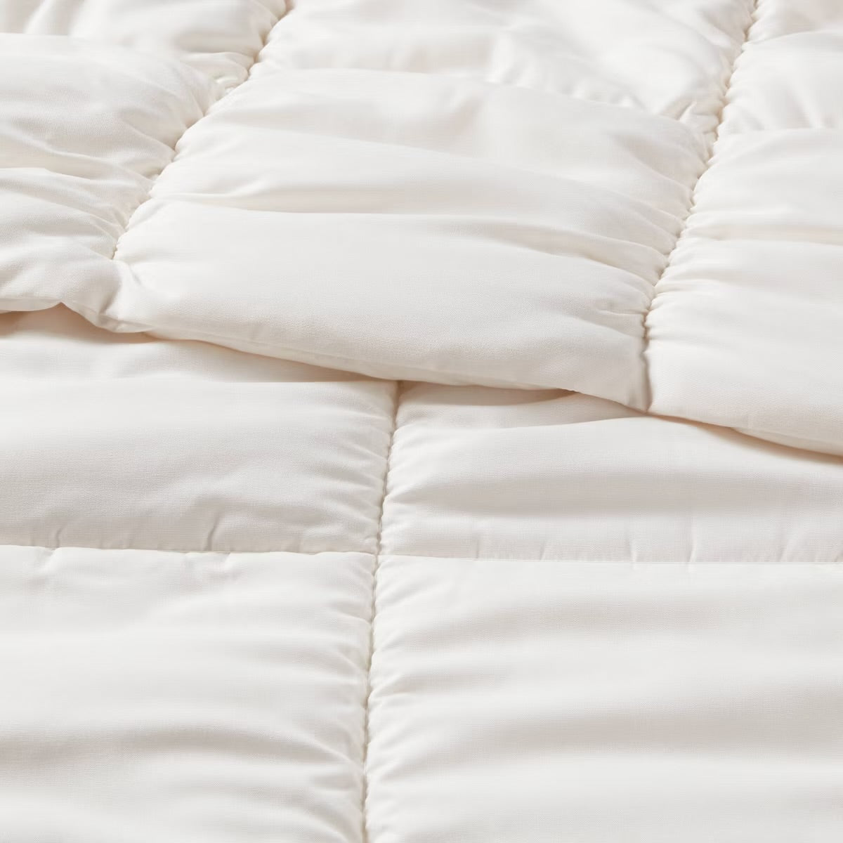 Twin/Twin Extra Long Box Stitch Puffer Comforter Ivory - Room Essentials