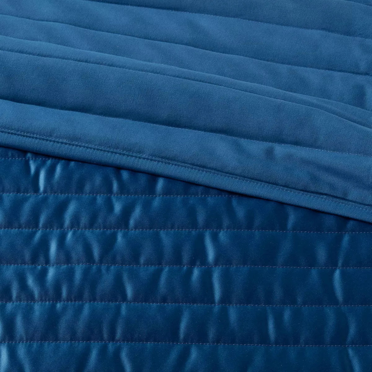 Twin/Twin Extra Long Satin Quilt Dark Blue - Room Essentials
