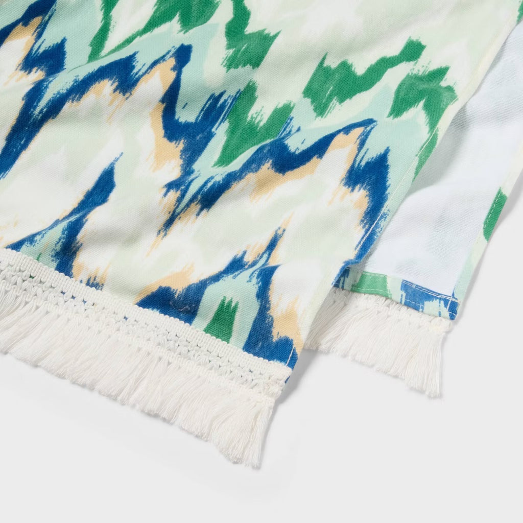 Ikat Green Oversized Jumbo Beach Towel - Threshold