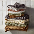 Waffle Bath Towel Olive Sage - Casaluna