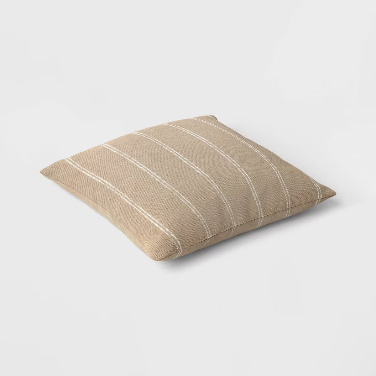 2pk Square Cotton Woven Stripe Throw Pillows Neutral/Ivory - Threshold