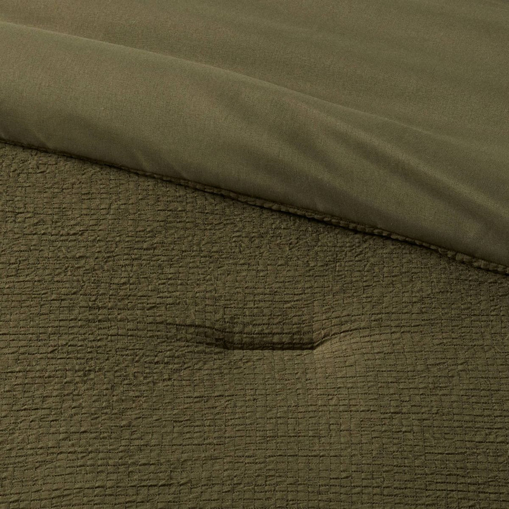 12pc Queen Micro Texture Comforter & Sheet Bedding Set Dark Green - Threshold