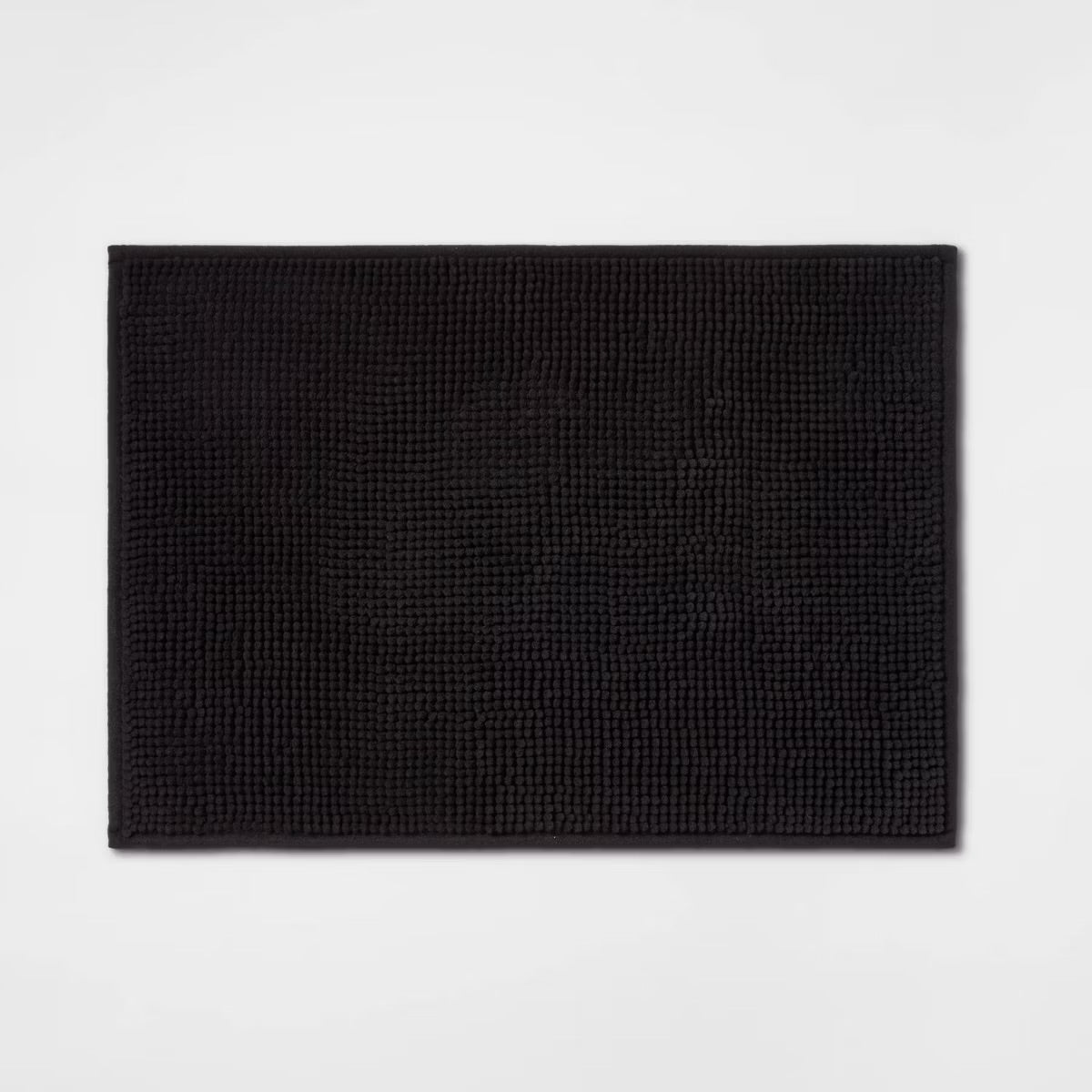 17"x24" Everyday Chenille Bath Rug Black - Room Essentials