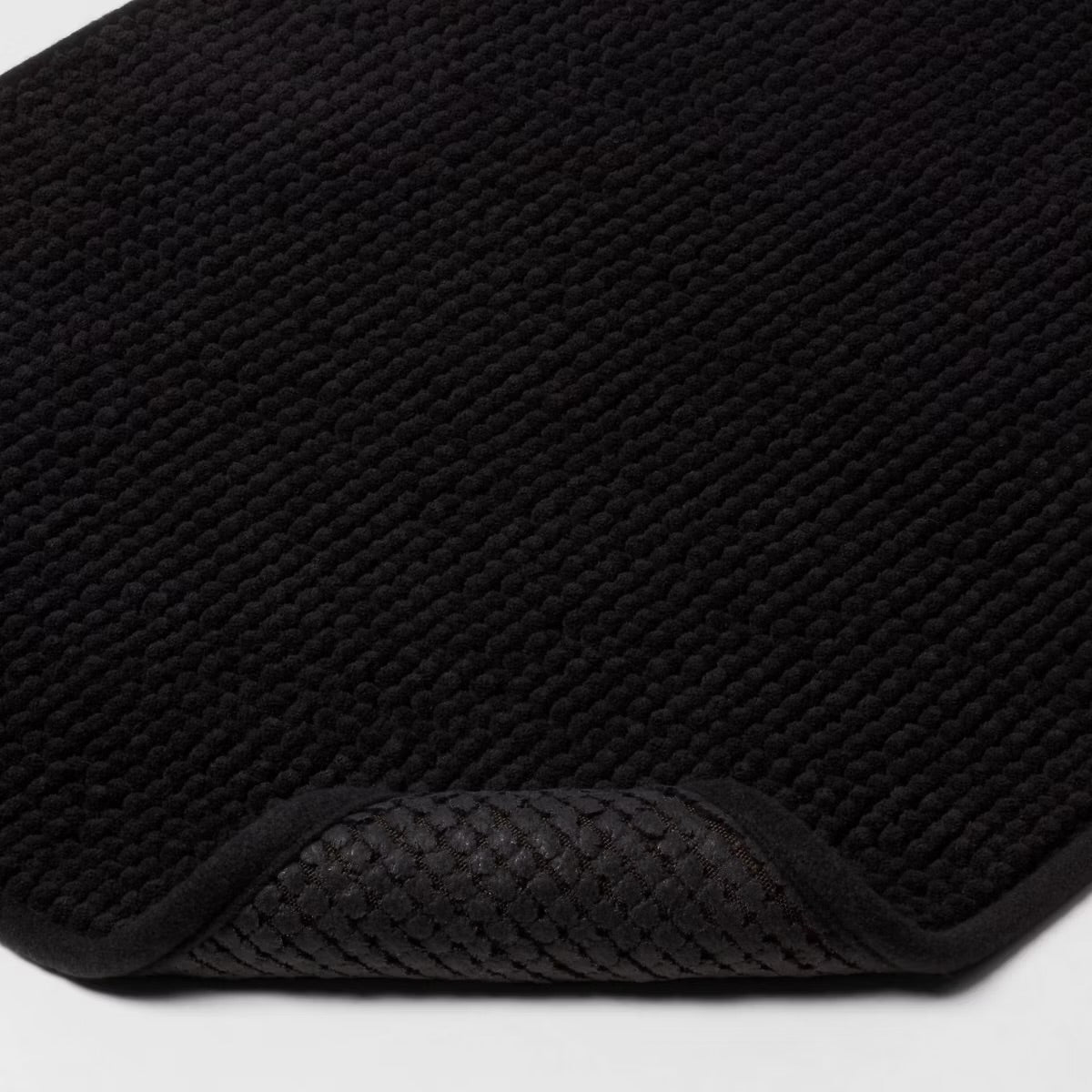 17"x24" Everyday Chenille Bath Rug Black - Room Essentials