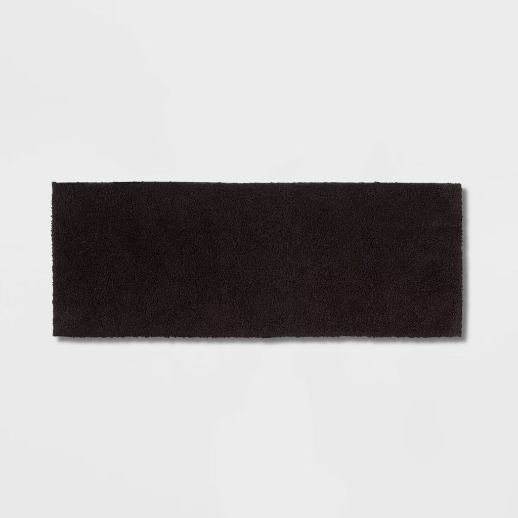 22"x60" Antimicrobial Bath Runner Washed Black - Threshold