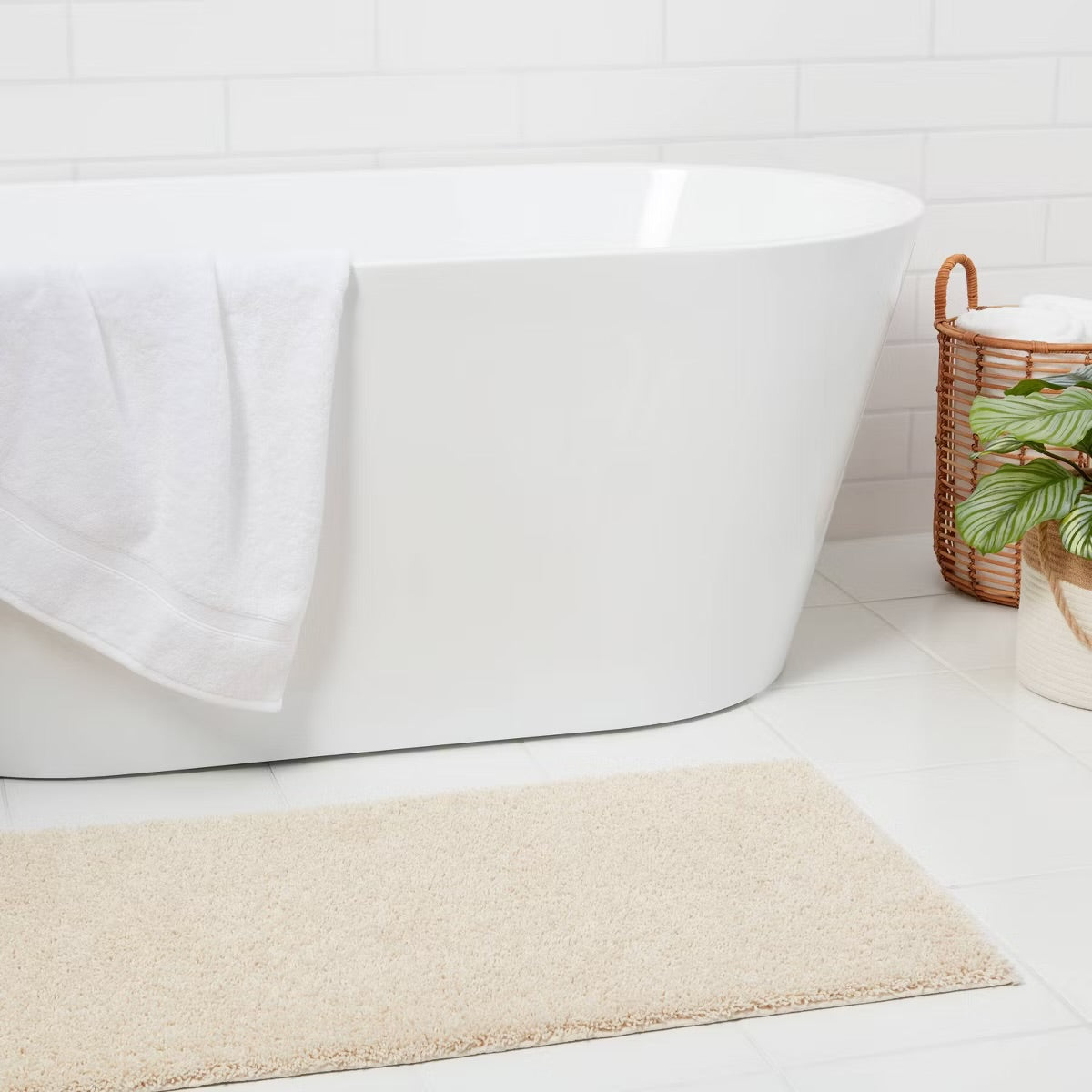 22"x60" Antimicrobial Bath Runner Tan - Threshold