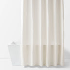 72"x84" Extra Long Herringbone Fabric Shower Curtain White - Room Essentials