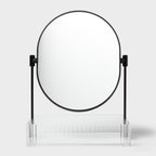 Clear Ribbed Acrylic Tray with Black Mirror - Threshold