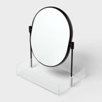 Clear Ribbed Acrylic Tray with Black Mirror - Threshold