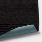 2pc 17"x24" and 20"x34" Textured Cotton Bath Rug Set Black - Threshold