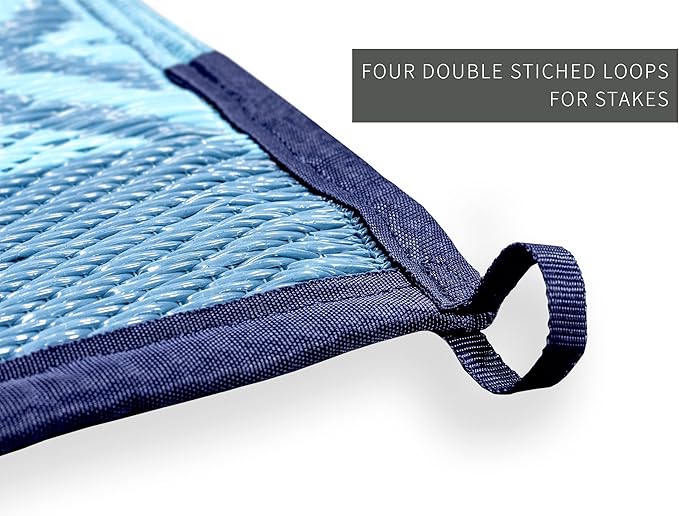 8 x 10 Fiesta Rug - Blue Stripe