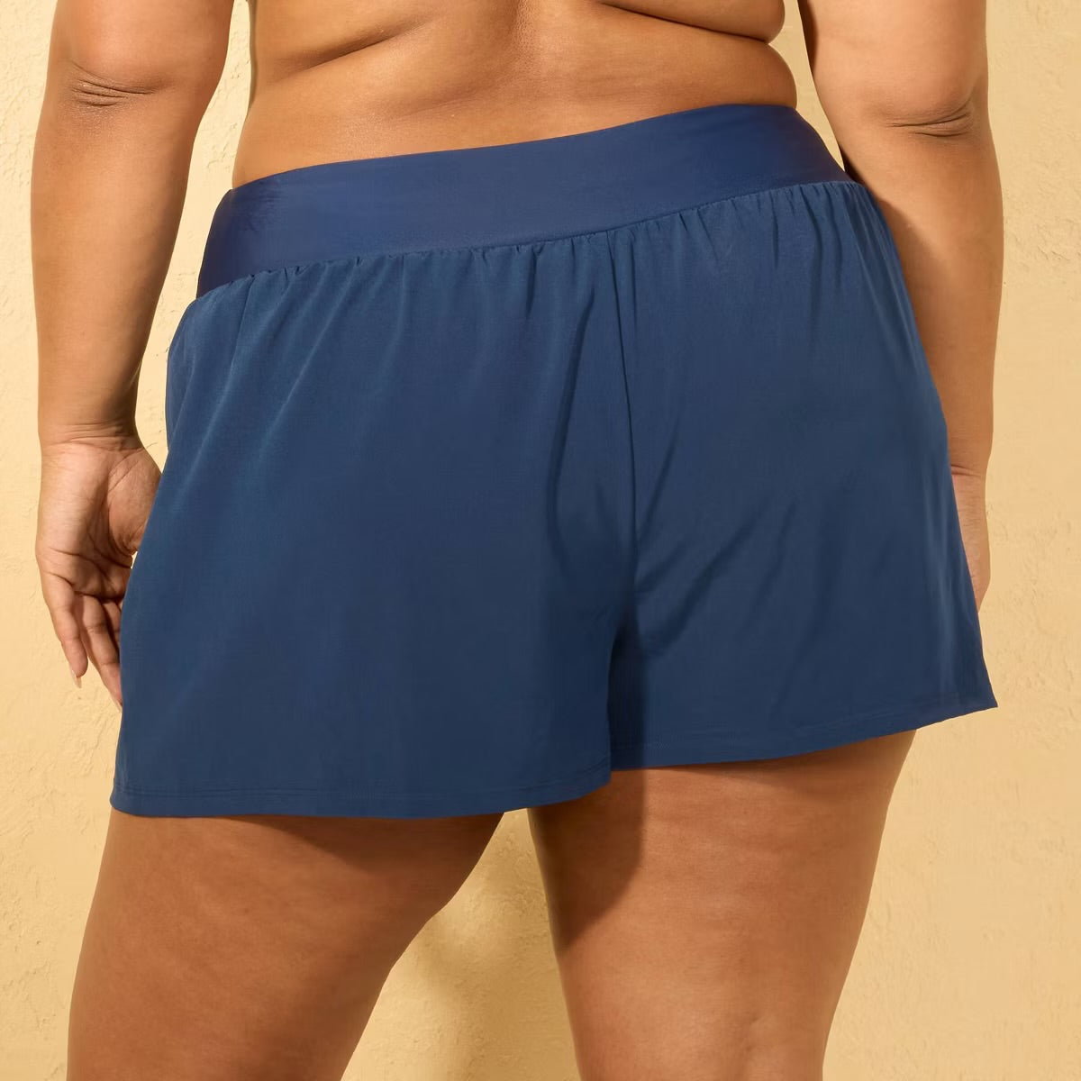 Size Med (8-10) Women's High Waist Swim Short Bikini Bottom - Shade & Shore