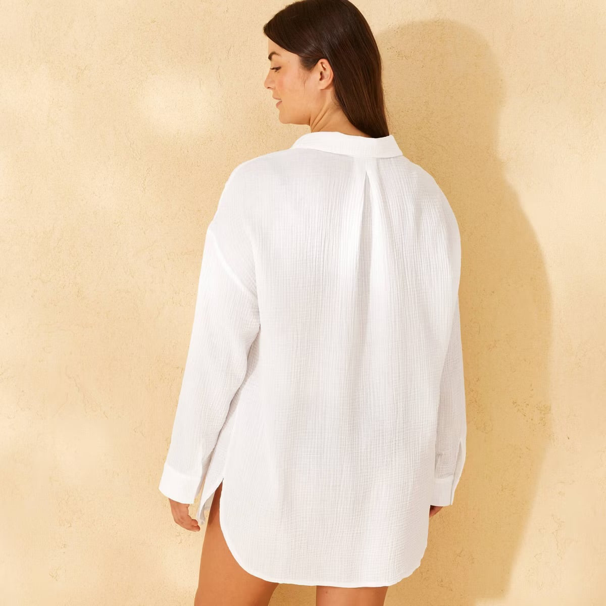 XL (16) - Women's Gauze Cover Up Shirtdress - Shade & Shore