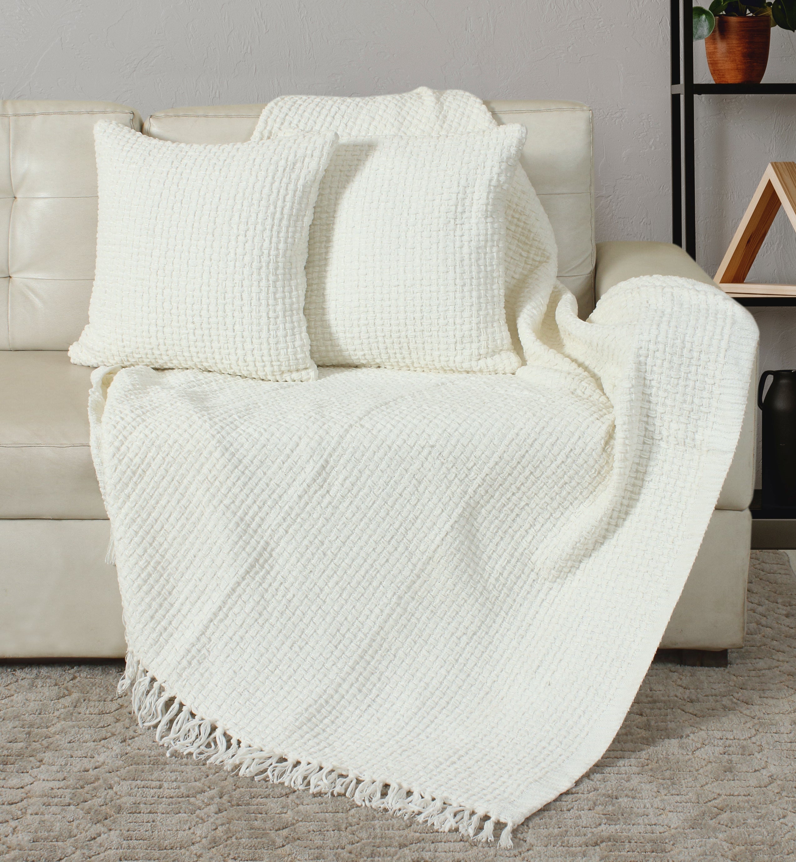 Chenille Basket Weave Throw
