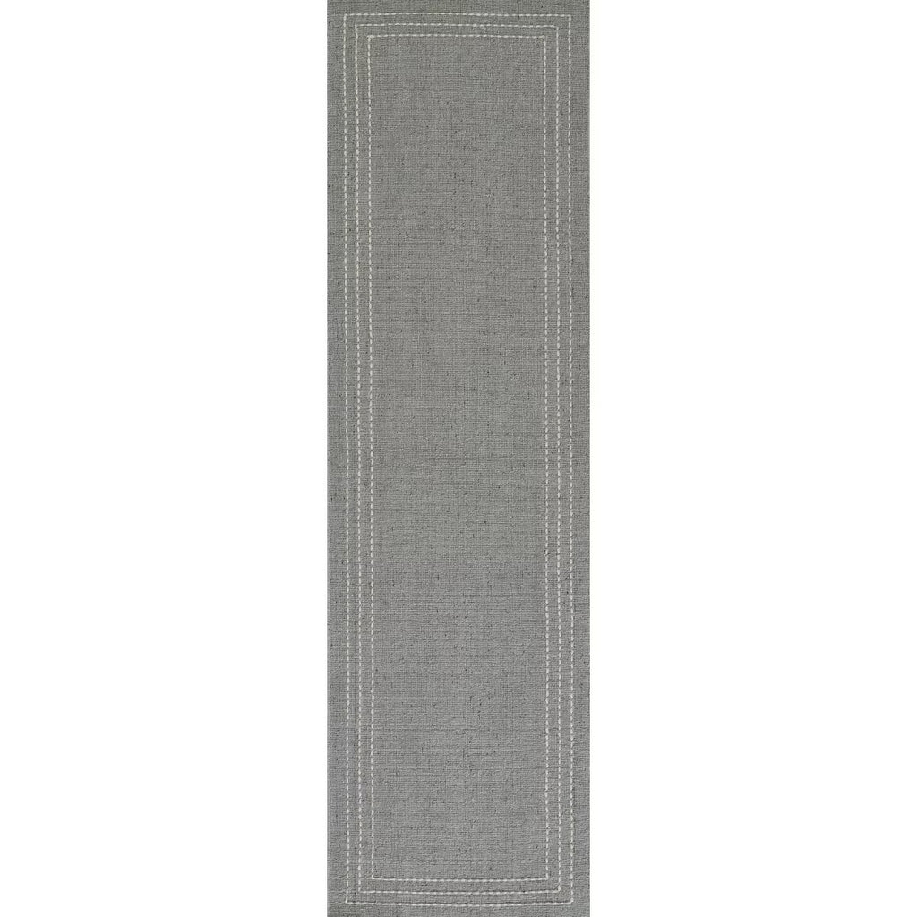 2'3"x8' Oliver Striped Border Handloomed Runner Rug Light Blue